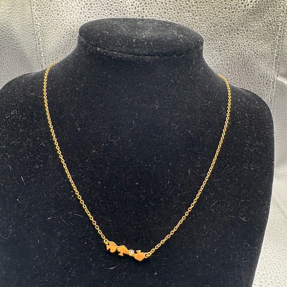 Kate Spade Card Suits Necklace – Gold-Tone Dainty Pendant
